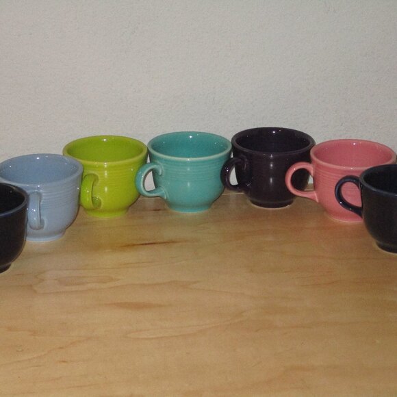 Fiesta Ware Lot of 7 Tea Coffee Cup Mixed Colors Made in USA 3.5" X 2.75" Good - Picture 1 of 1